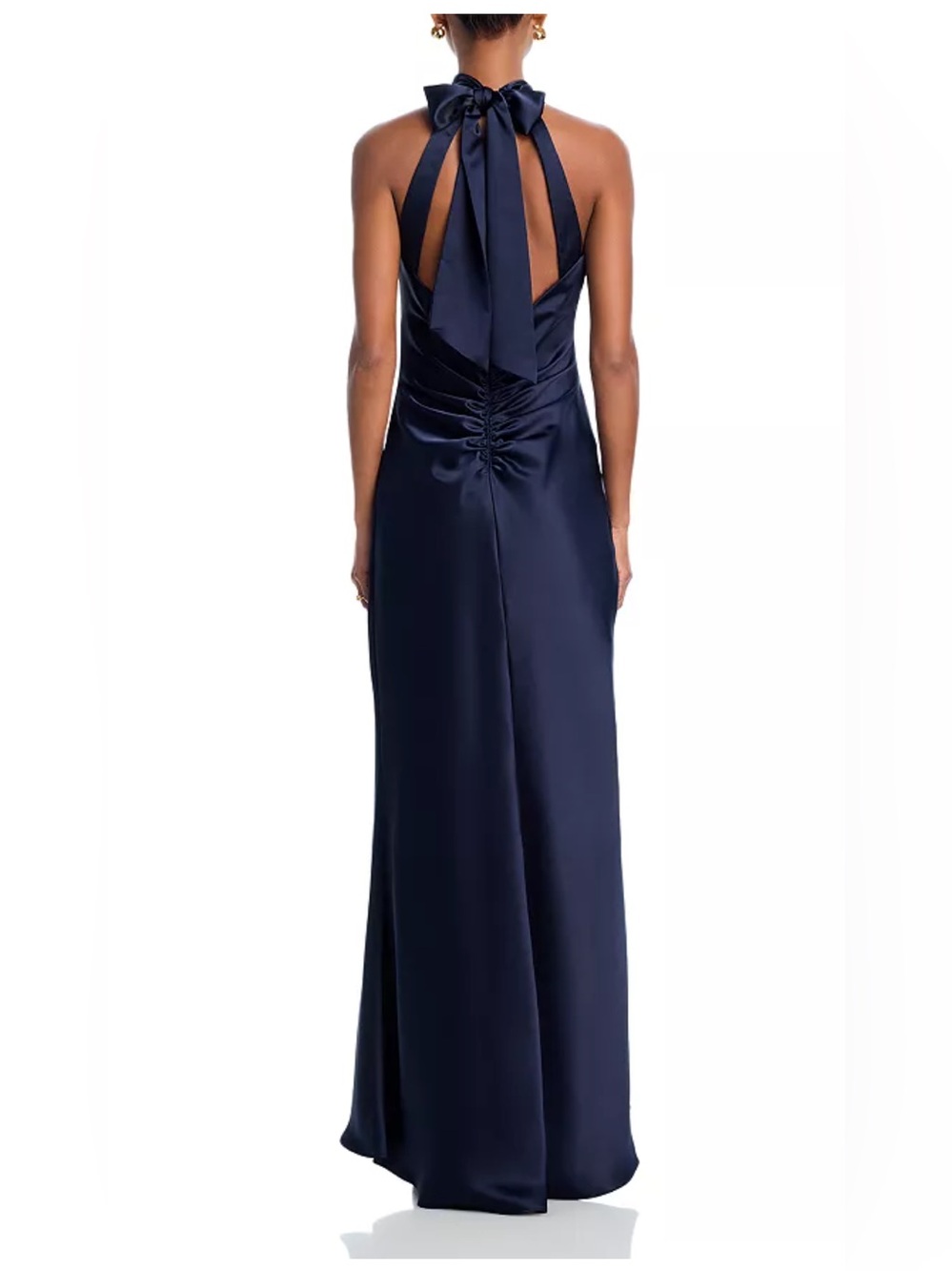 Aqua Sleeveless Satin Gown
